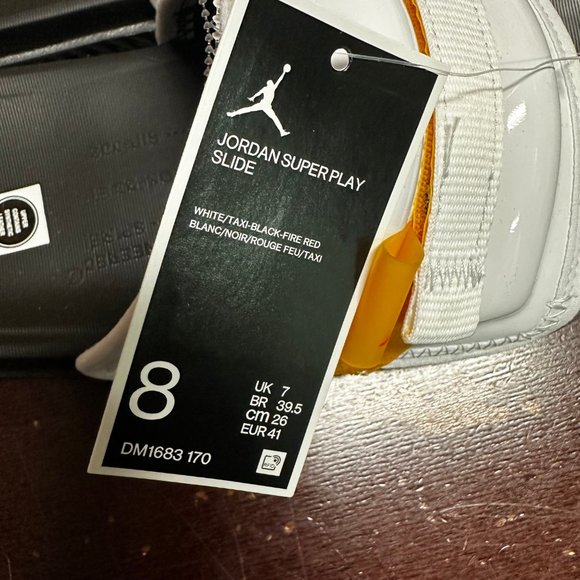 Jordan Men White Super Play DM1683-170 Comfort Slip On Slide Sandal Size US 8 - Picture 5 of 5